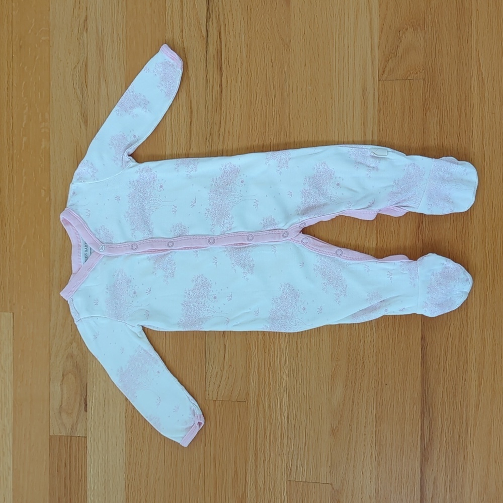 Burt's Bees Baby Pink White Pajama